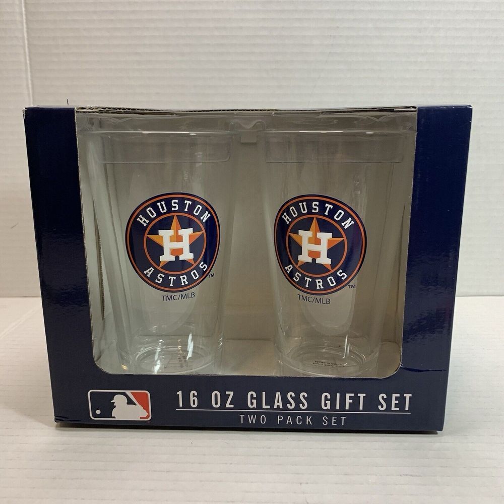 2024 MLB Houston Astros 16 oz. Glass Gift Set (2 Pack Set) Texas MLB